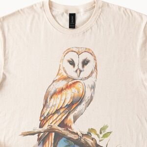 Barn Owl Watercolor Graphic Tee Nature Bird Illustration